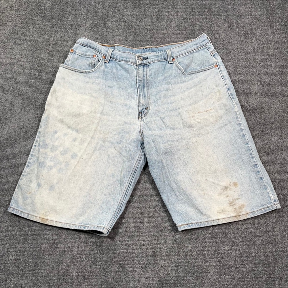 Levi's 569 Baggy Loose Straight Denim Shorts Mens 36 Light Wash‎ Distressed GORP
